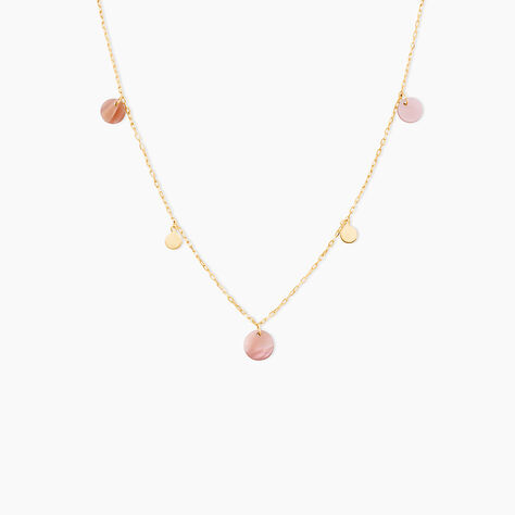 Collier Pampilles Color&eacute;es Or Jaune Nacre - Colliers Femme | Histoire d&rsquo;Or