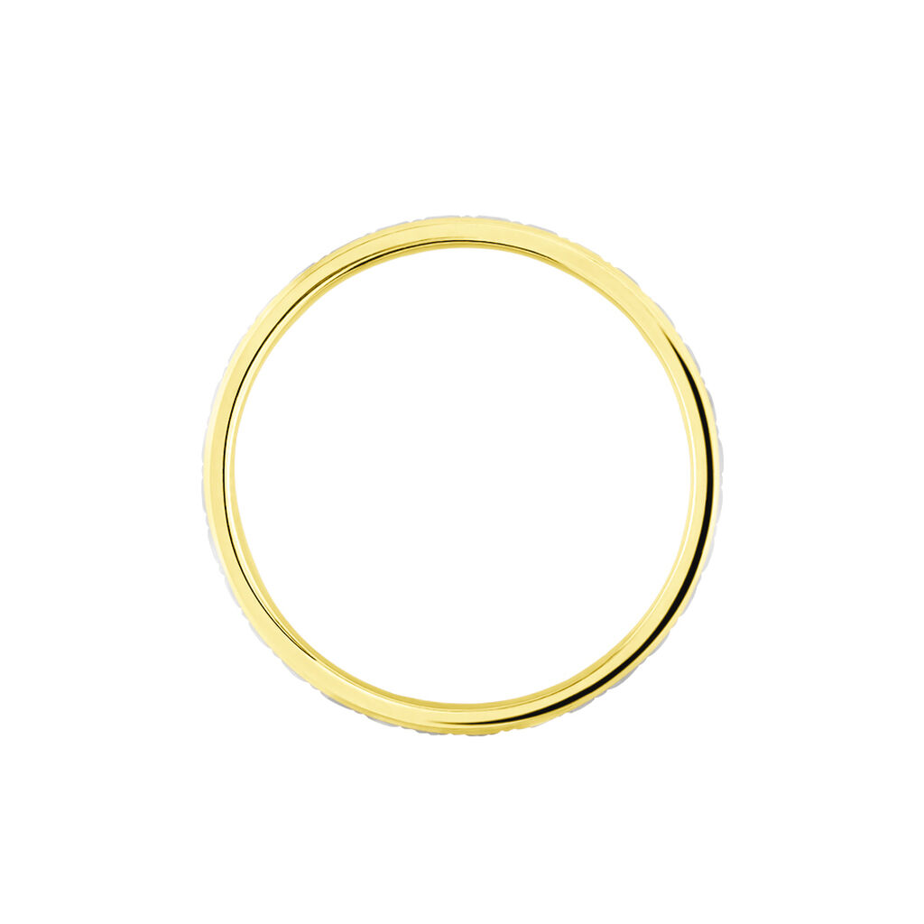 Alliance Grain De Folie Diamantee Ruban Plat Or Bicolore - Alliances Unisex | Histoire d&rsquo;Or