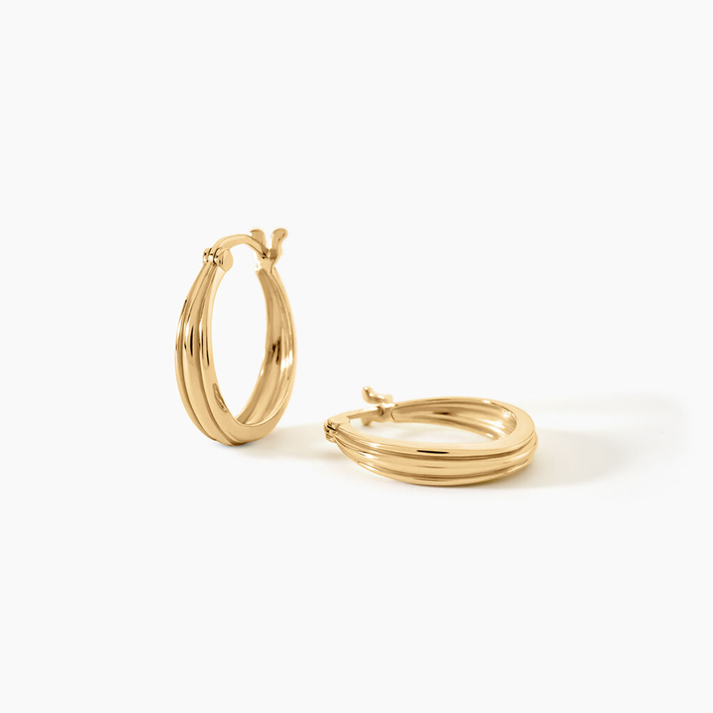 Cr&eacute;oles Beauregard Argent Dor&eacute; A L'Or 750/1000 - Boucles d'oreilles cr&eacute;oles Femme | Histoire d&rsquo;Or