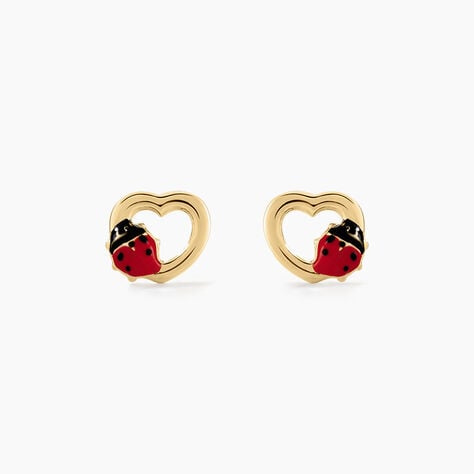 Boucles D'oreilles Puces Or Jaune Syringa Smalto - Clous d'oreilles Enfant | Histoire d’Or