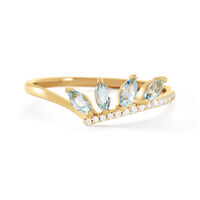 Bague Tiara Or Jaune Topaze Oxyde De Zirconium