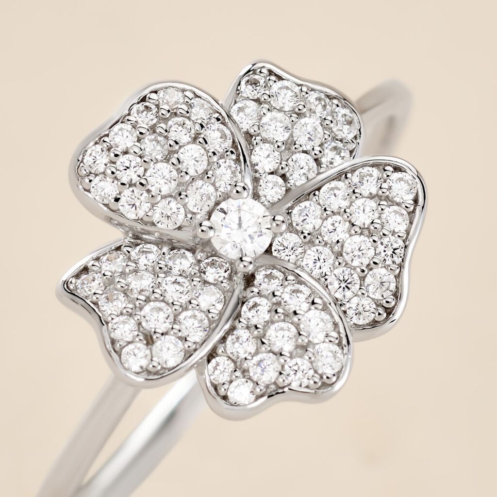 Bague Peppi Argent Blanc Oxyde De Zirconium - Bagues solitaires Femme | Histoire d’Or