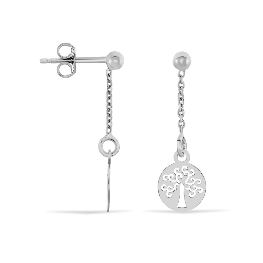 Boucles D'oreilles Pendantes Audrey-rose Argent Blanc - Boucles d'oreilles fantaisie Femme | Histoire d’Or