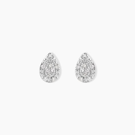 Boucles D'oreilles Puces Pear C Or Jaune Diamant - Clous d'oreilles Femme | Histoire d’Or