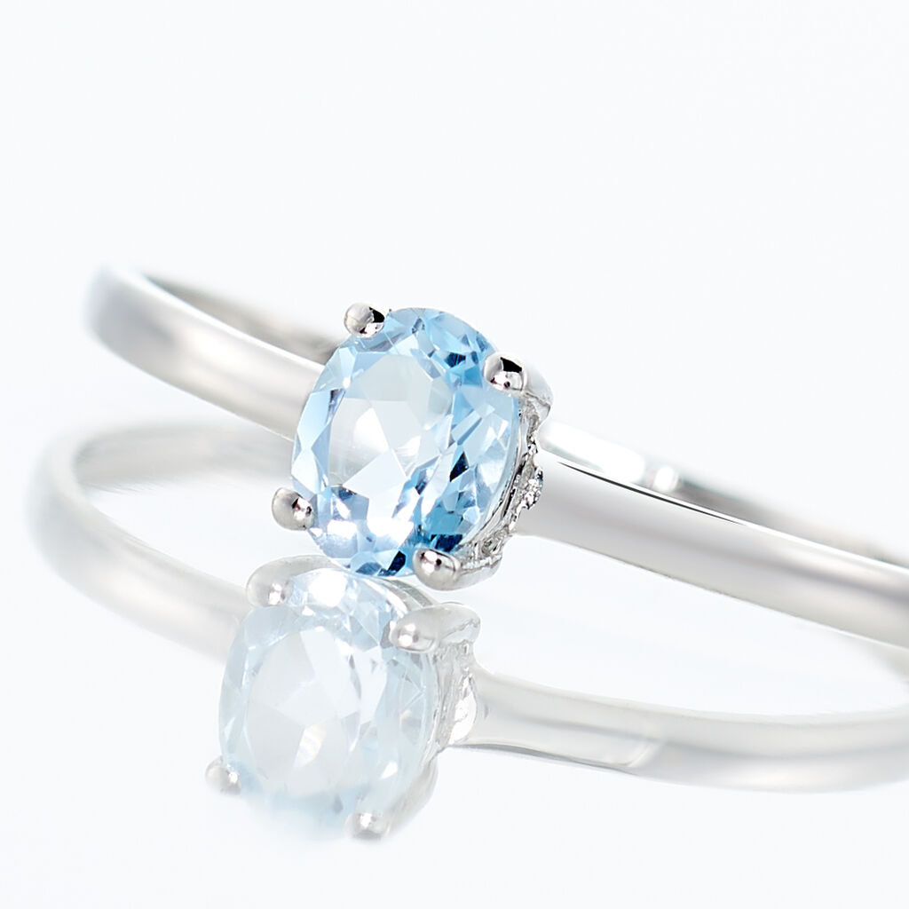 Bague Lily Or Blanc Topaze - Bagues solitaires Femme | Histoire d&rsquo;Or