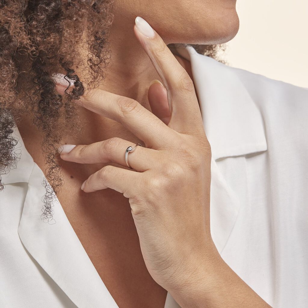 Bague Solitaire Vrille Or Blanc Diamant - Bagues solitaires Femme | Histoire d’Or