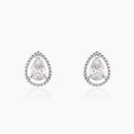 Boucles D'oreilles Puces Cyra Argent Blanc Oxyde De Zirconium - Boucles d'oreilles fantaisie Femme | Histoire d&rsquo;Or