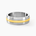 Bague John Acier Bicolore Plaque Or Jaune - Bagues fantaisie Homme | Histoire d&rsquo;Or