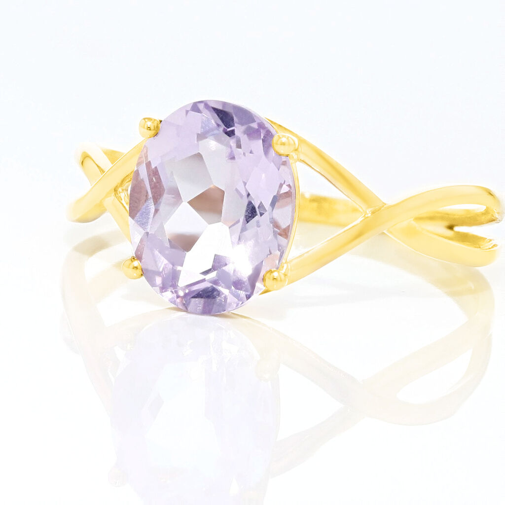 Bague Solitaire Armaelle Or Jaune Amethyste - Bagues solitaires Femme | Histoire d&rsquo;Or