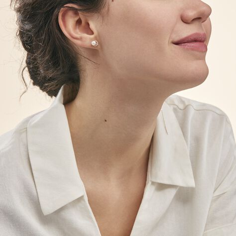 Boucles D'oreilles Puces Aloys Or Jaune Perle De Culture - Clous d'oreilles Femme | Histoire d’Or