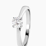 Bague Aphrodite Ld Platine Blanc Diamant Synth&eacute;tique - Bagues solitaires Femme | Histoire d&rsquo;Or