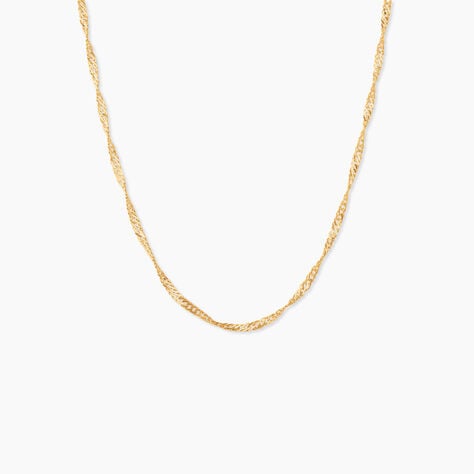 Collier Imanie Maille Singapour Argent Dor&eacute; A L'Or 750/1000 - Bijoux sans pierre Femme | Histoire d&rsquo;Or