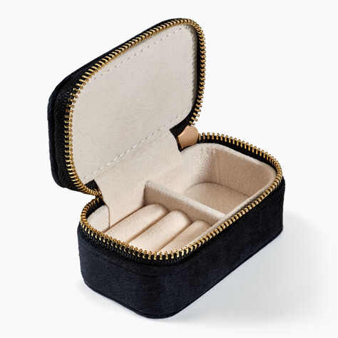 Boite à Bijou Tissu Noir - Noël Famille | Histoire d’Or