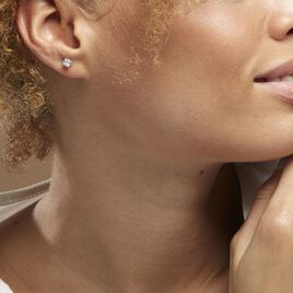 Boucles D'oreilles Puces Alys Argent Blanc Oxyde De Zirconium - Boucles d'oreilles fantaisie Femme | Histoire d’Or