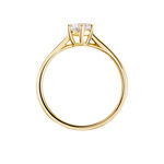Bague Solitaire Plaqu&eacute; Or Jaune Eulia Oxyde De Zirconium - Bagues solitaires Femme | Histoire d&rsquo;Or