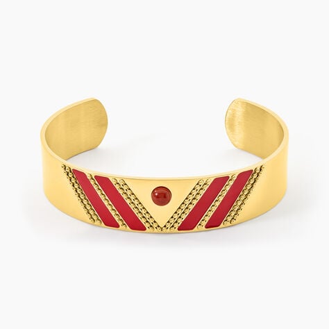 Bracelet Manchette Imagine Tamera Acier Jaune Jaspe - Bracelets manchettes Femme | Histoire d&rsquo;Or