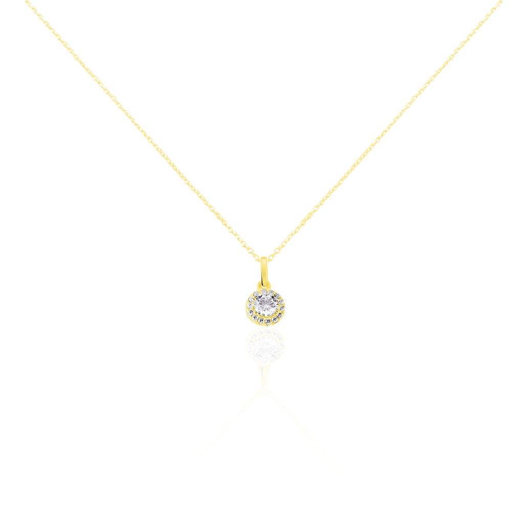 Collier Tahera Or Jaune Oxyde De Zirconium
