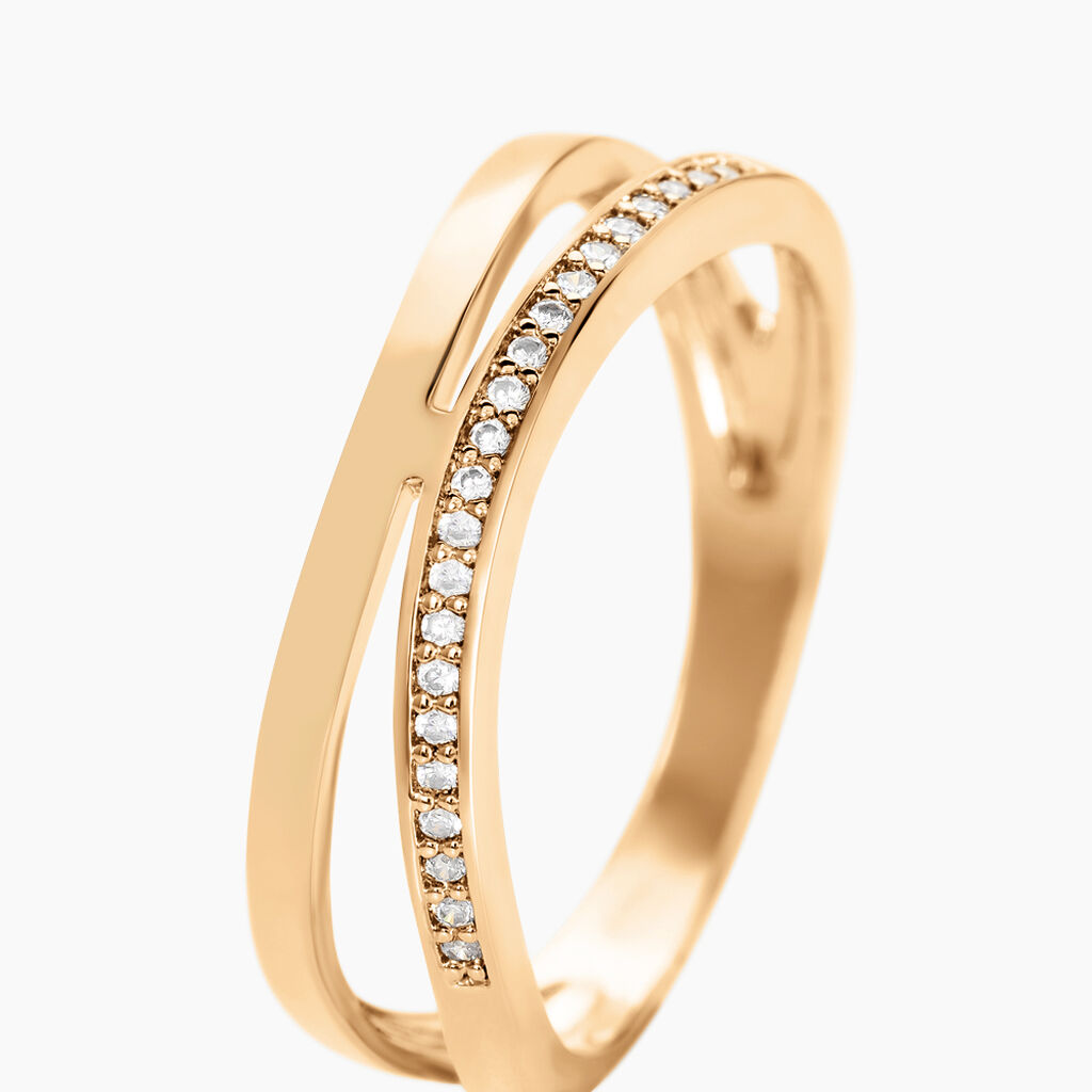Bague Vitoria Plaqué Or Jaune Oxyde De Zirconium - Bagues avec pierre Femme | Histoire d’Or
