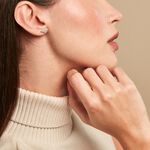 Boucles D'oreilles Puces Feath Argent Blanc Oxyde De Zirconium - Boucles d'oreilles fantaisie Femme | Histoire d&rsquo;Or