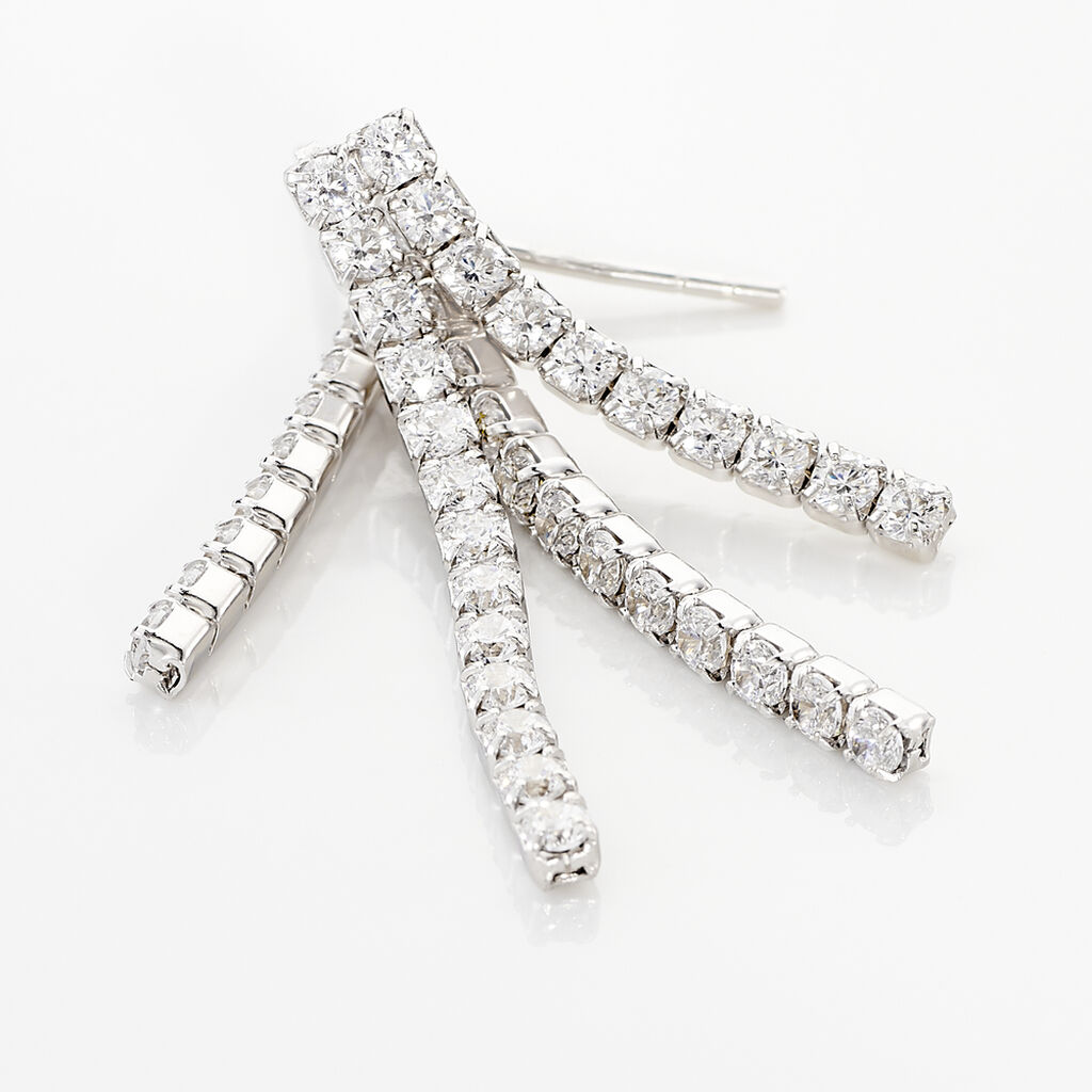 Boucles D'oreilles Pendantes Louann Argent Blanc Oxyde De Zirconium - Boucles d'oreilles fantaisie Femme | Histoire d’Or