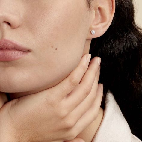 Boucles D'oreilles Puces Artemis Or Blanc Diamant - Clous d'oreilles Femme | Histoire d’Or