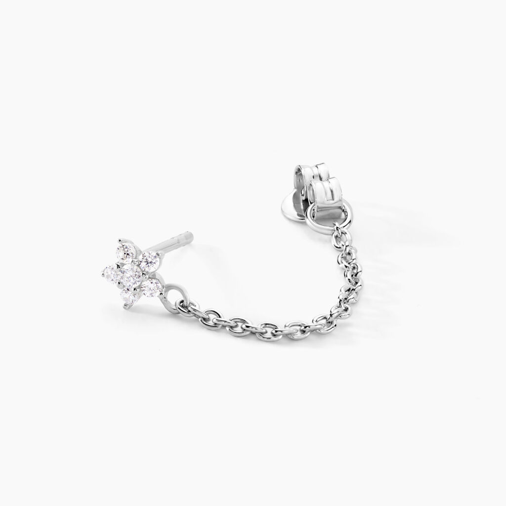 Boucles D'oreilles Pendantes Argent Blanc Tamako Oxydes De Zirconium - Boucles d'oreilles fantaisie Femme | Histoire d’Or