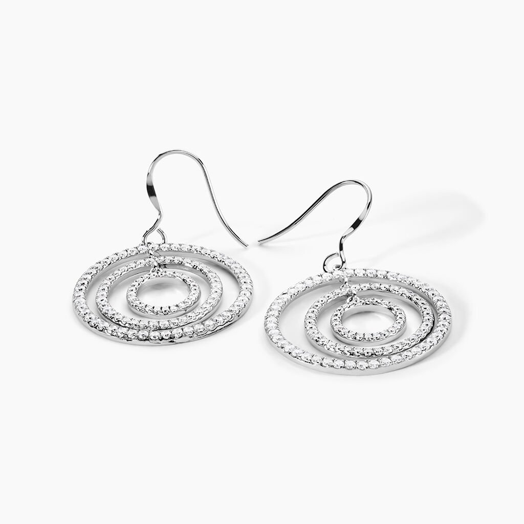 Boucles D'oreilles Pendantes Argent Blanc Oxyde De Zirconium - Boucles d'oreilles pendantes Femme | Histoire d&rsquo;Or