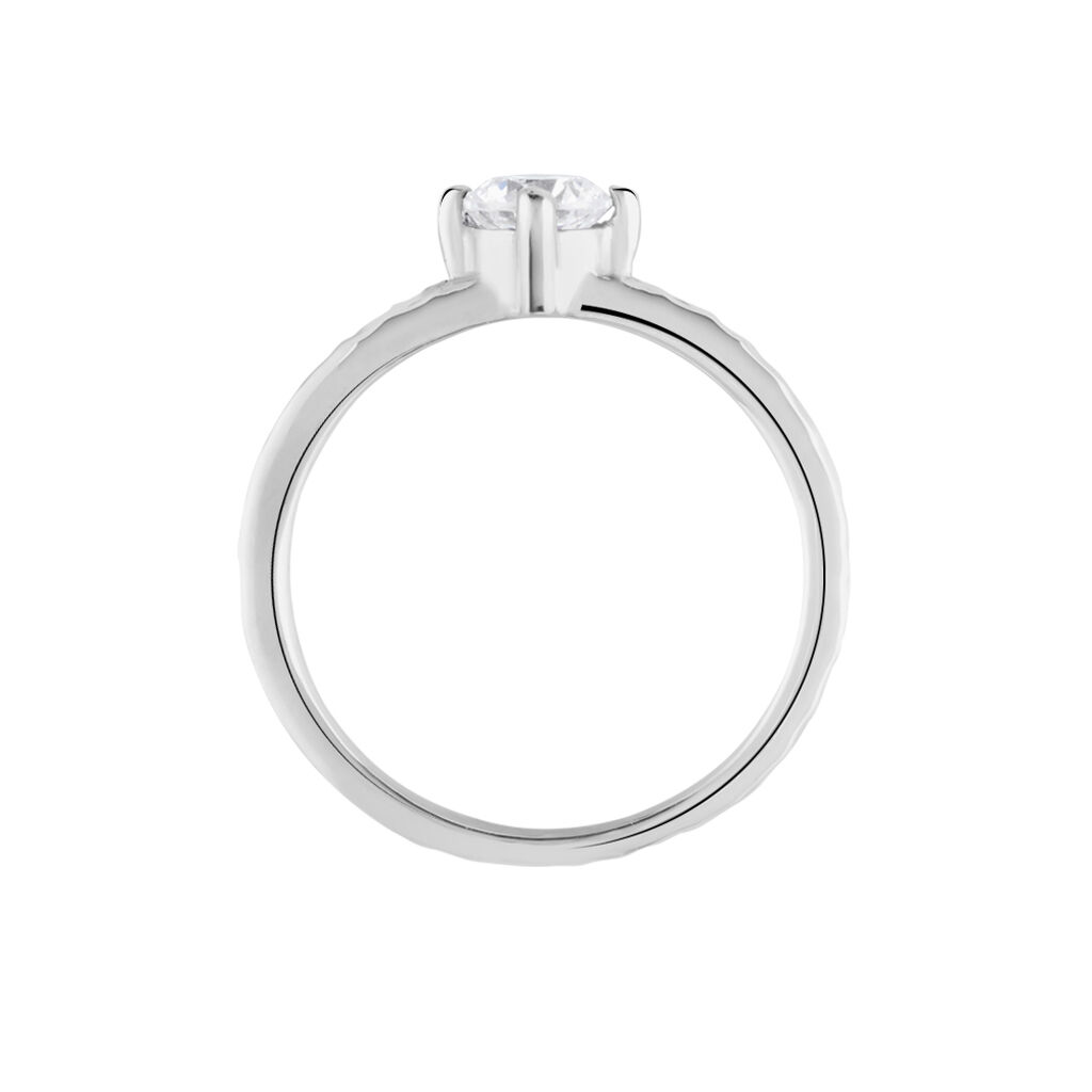 Bague Solitaire Argent Blanc Candi Oxyde De Zirconium - Bagues solitaires Femme | Histoire d&rsquo;Or