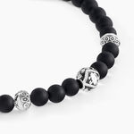 Bracelet Labhras Acier Blanc Agate - Bracelets Homme | Histoire d&rsquo;Or