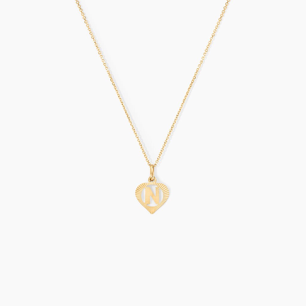 Pendentif Eudocie Coeur Lettre Or Jaune - Pendentifs Famille | Histoire d&rsquo;Or