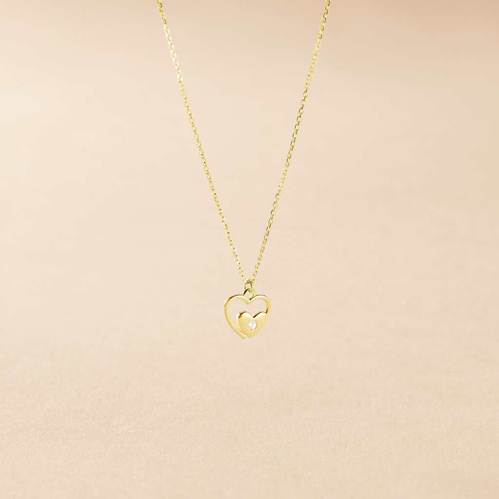 Collier Terentille Coeur Or Jaune Oxyde De Zirconium - Colliers Enfant | Histoire d&rsquo;Or