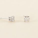 Boucles D'oreilles Puces One Platine Blanc Diamant - Clous d'oreilles Homme | Histoire d&rsquo;Or