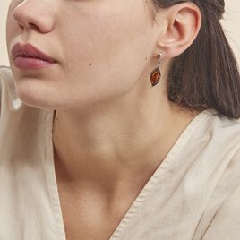 Boucles D'oreilles Pendantes Vyara Argent Blanc Ambre - Boucles d'oreilles fantaisie Femme | Histoire d’Or