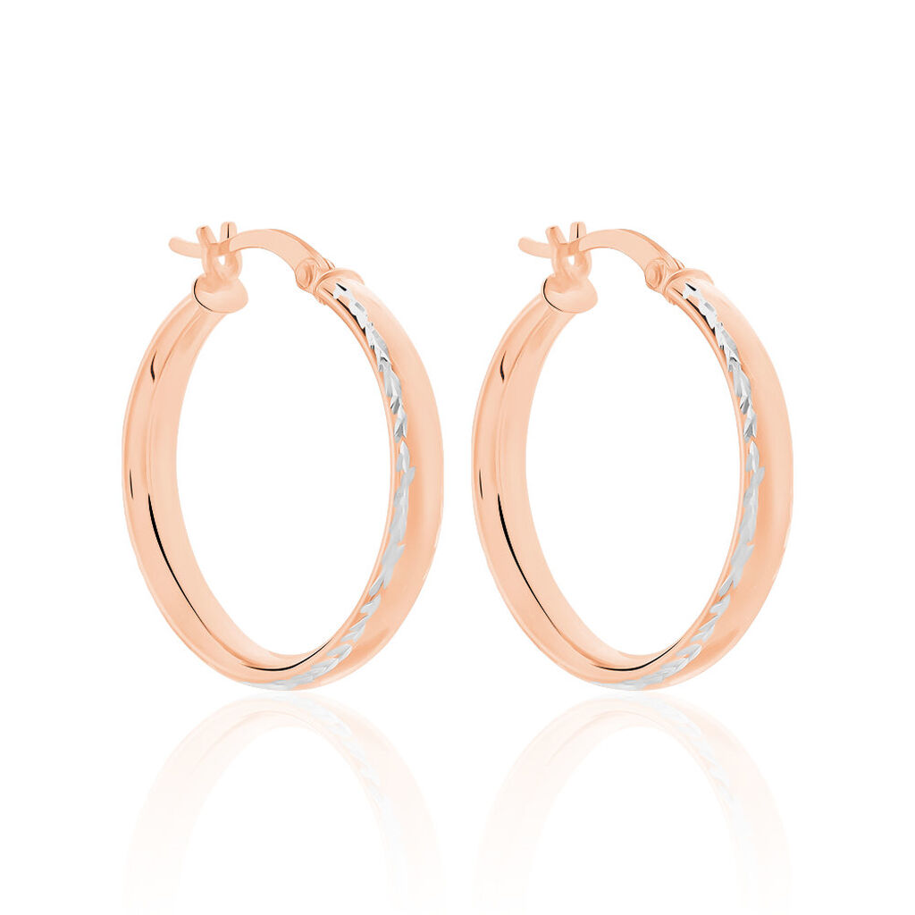 Créoles Argent Rose Ava - Boucles d'oreilles créoles Femme | Histoire d’Or