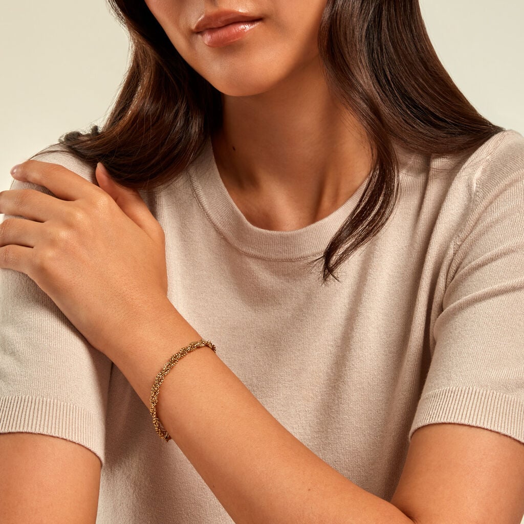 Bracelet Rhonda Acier Jaune - Bijoux sans pierre Femme | Histoire d&rsquo;Or