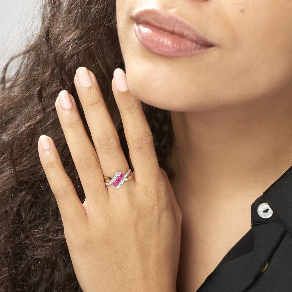 Bague Simma Or Jaune Diamant Et Rubis - Bagues avec pierre Femme | Histoire d’Or