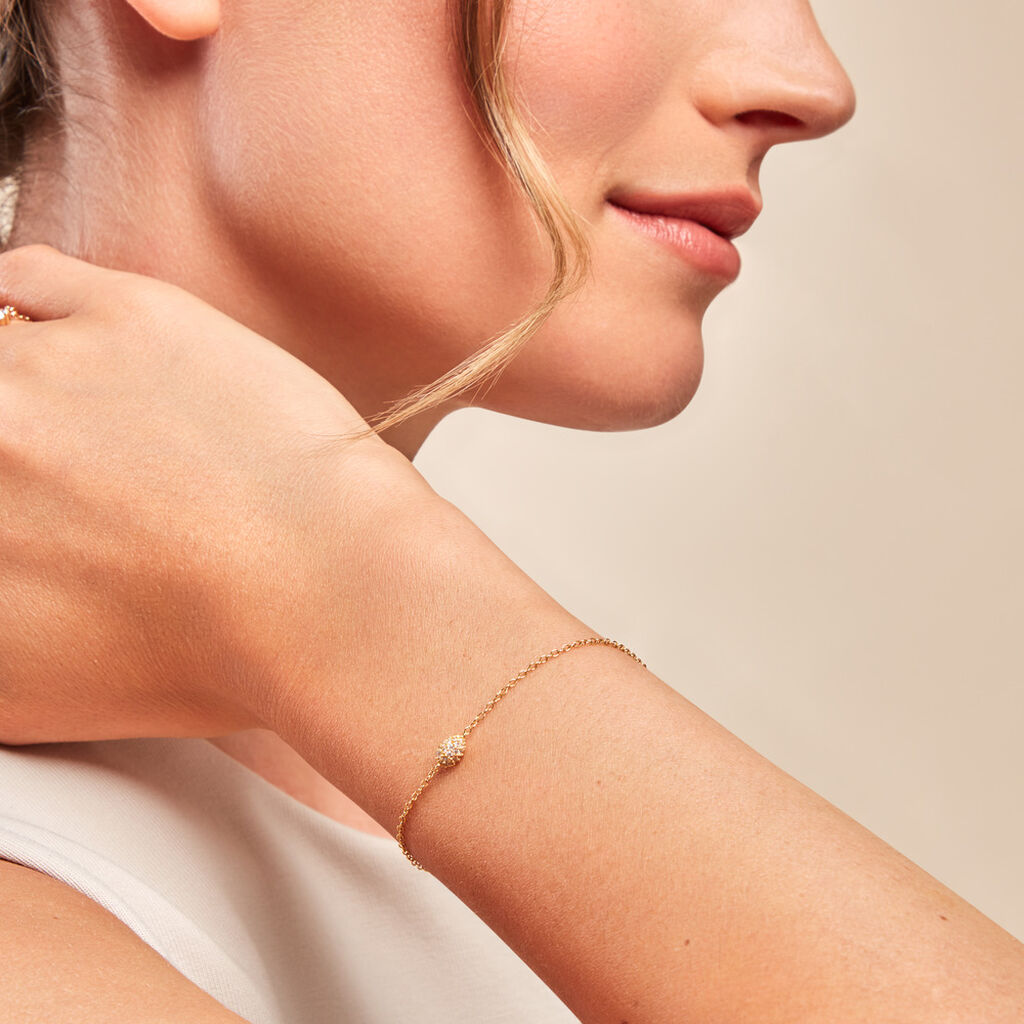 Bracelet Tiwa Argent Jaune Oxyde De Zirconium - Bracelets Femme | Histoire d’Or
