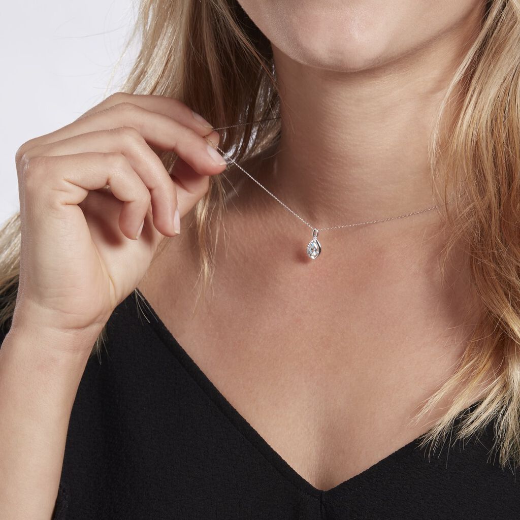 Collier Dalil Or Blanc Topaze Oxyde - Colliers Femme | Histoire d’Or