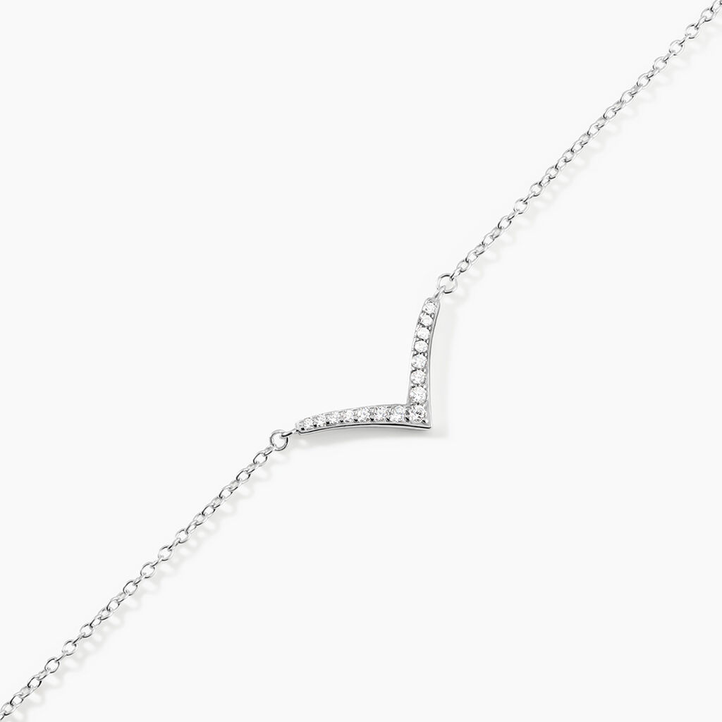Bracelet Aile De Mouette Argent Blanc Oxyde De Zirconium - Bracelets Femme | Histoire d&rsquo;Or