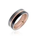 Bague Jourdan Echo Tungstene Tricolore Blanc / Rose / Noir - Bagues Homme | Histoire d&rsquo;Or