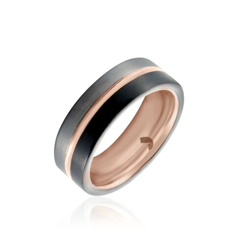 Bague Jourdan Echo Tungstene Tricolore Blanc / Rose / Noir - Bagues Homme | Histoire d&rsquo;Or