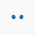 Boucles D'oreilles Puces Carin Serti Griffe 3 Or Jaune Oxyde - Clous d'oreilles Femme | Histoire d&rsquo;Or