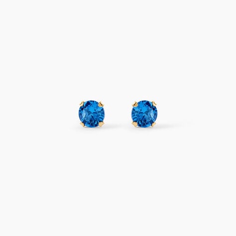 Boucles D'oreilles Puces Carin Serti Griffe 3 Or Jaune Oxyde - Clous d'oreilles Femme | Histoire d&rsquo;Or