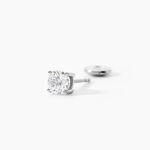 Boucles D'oreilles Puces 4 Griffes Or Blanc Diamant Synthetique - Clous d'oreilles Femme | Histoire d&rsquo;Or