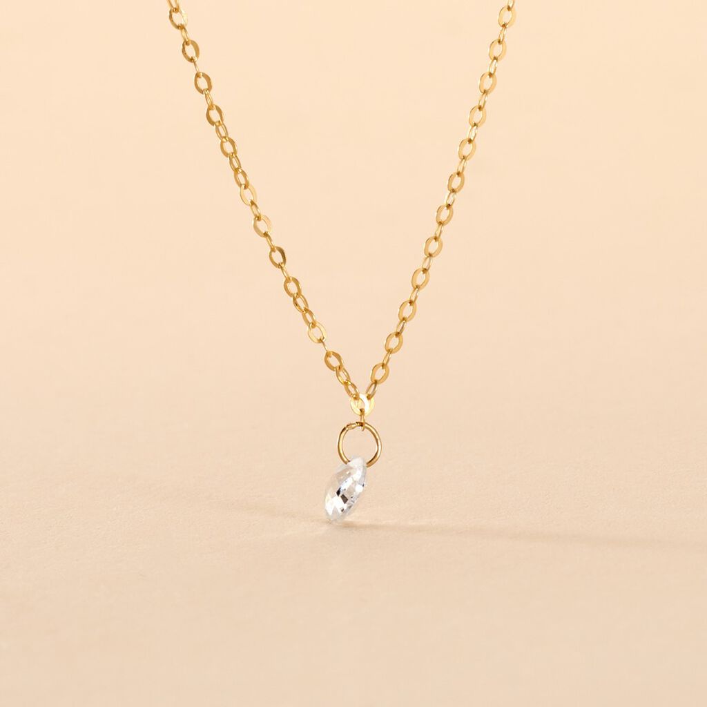 Collier Or Jaune Emilee Oxyde De Zirconium - Colliers Enfant | Histoire d&rsquo;Or