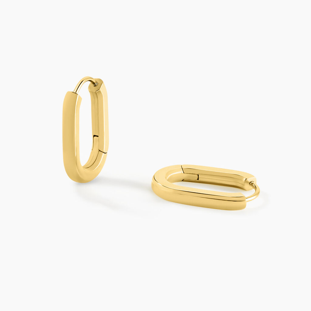 Cr&eacute;oles Urban Line Acier Dor&eacute; - Boucles d'oreilles cr&eacute;oles Femme | Histoire d&rsquo;Or