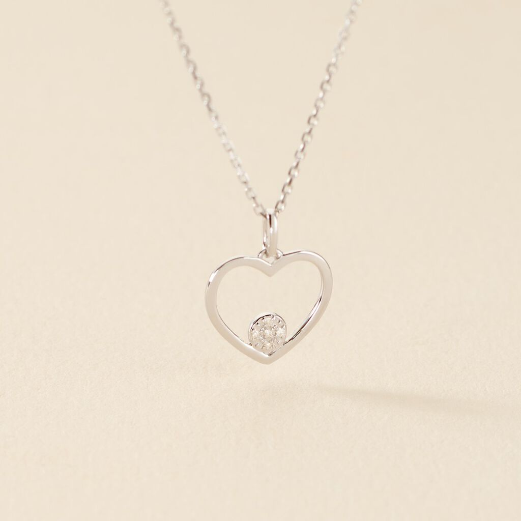 Collier Or Blanc Adwoa Diamants - F&ecirc;te des m&egrave;res Femme | Histoire d&rsquo;Or