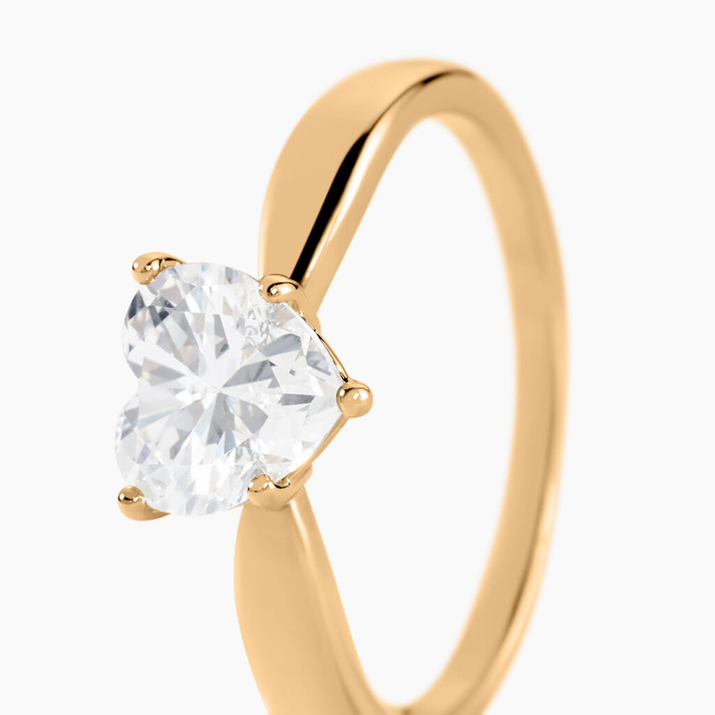 Bague Minos Plaqu&eacute; Or Oxyde De Zirconium - Bagues solitaires Femme | Histoire d&rsquo;Or