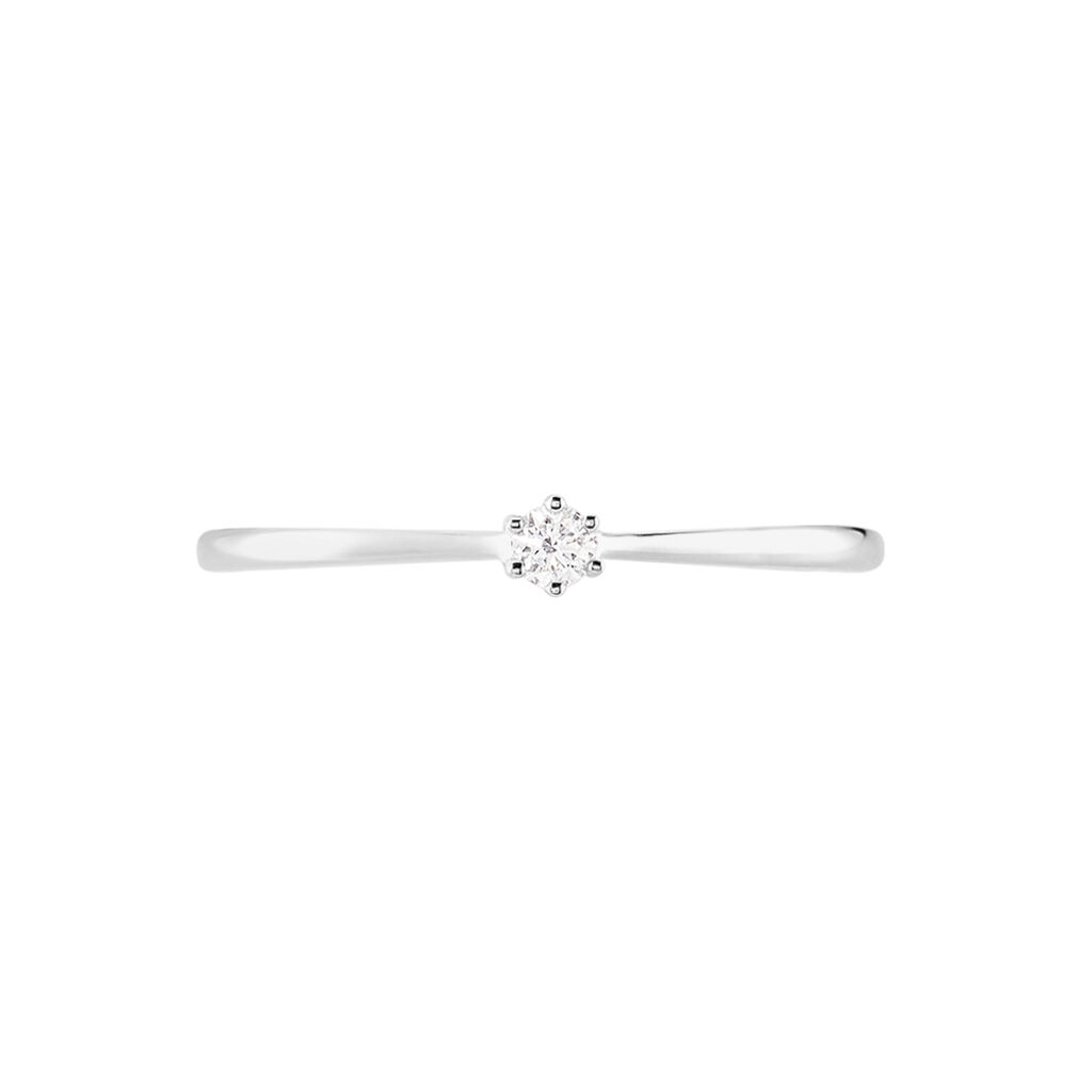 Bague Solitaire Athena Or Blanc Diamant - Bagues solitaires Femme | Histoire d’Or