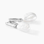 Cr&eacute;oles Onassis Argent Blanc Perle De Culture - Boucles d'oreilles cr&eacute;oles Femme | Histoire d&rsquo;Or